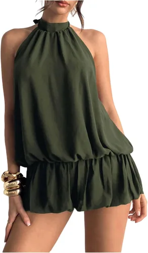 Vista 14 de Floerns Mini vestido sin mangas con volantes y dobladillo de burbujas para Café