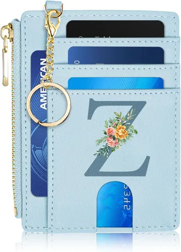 Vista 35 de Tarjetero para mujer minimalista y delgado con bolsillo frontal, bloqueo RFID, cartera compacta con ventana para identificación y bolsillo