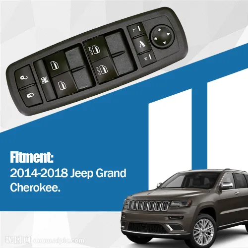 Vista 2 de Interruptor de control de elevalunas eléctrico maestro para el lado del conductor delantero para Jeep Grand Cherokee 2014-2018, sustituye a