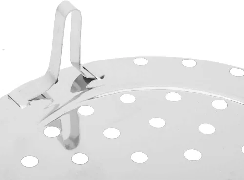 Vista 9 de Bandeja de cocina redonda de acero inoxidable de 7.9 pulgadas, estante de soporte de vapor para olla a presión, patas extraíbles, estante chino