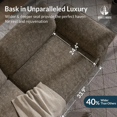 Vista 2 de HERA'S HOUSE Sofá Seccional Modular de 88", Sofás Loveseat para Sala de Estar, Cómodo Sofá Nube de 2 Asientos con Asiento Profundo con Almohada