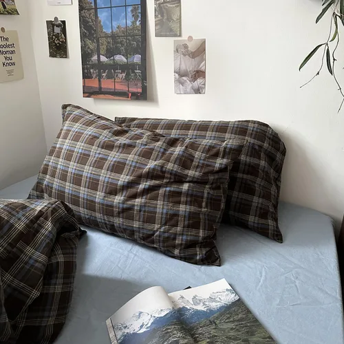 Vista 288 de mixinni Juego de funda de edredón vintage a rayas, tamaño twin, juego de ropa de cama de 3 piezas, 100% algodón lavado, suave y transpirable, funda
