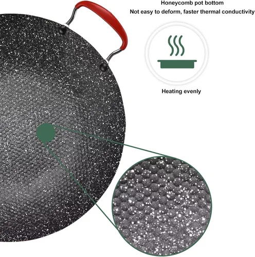 Vista 6 de Tyenaza Sartén coreana para barbacoa, sartén antiadherente para pizza, sartenes planas redondas, compatibles con estufas y inducción, para hornear