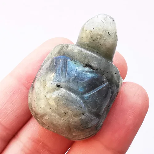 Vista 20 de 1 pieza de cristales de tortuga de labradorita negra y piedras curativas, escultura coleccionable de animales tallados a mano de 1.5 pulgadas