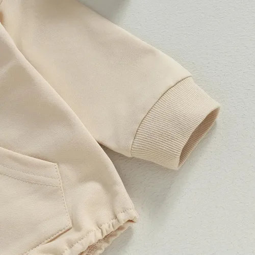 Vista 39 de Mameluco de manga larga con bloques de color para bebé, niño, niña, con bolsillo, cuello redondo, sudadera básica para otoño e invierno