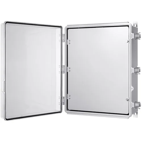 Vista 12 de Caja de conexiones Gratury, carcasa de plástico impermeable IP67 para proyectos eléctricos, cubierta con bisagras gris, incluye placa de montaje