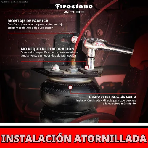 Vista 6 de Firestone Airide Ride-Rite - Kit de suspensión neumática con montaje para Ranger 2019-2023 100 PSI Capacidad de 5000 libras Instalación sin