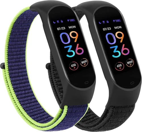 Vista 11 de Wanme Bandas de nailon para Amazfit Band 5 correas de repuesto para mujeres y hombres, paquete de 2 correas deportivas de nailon suave compatibles