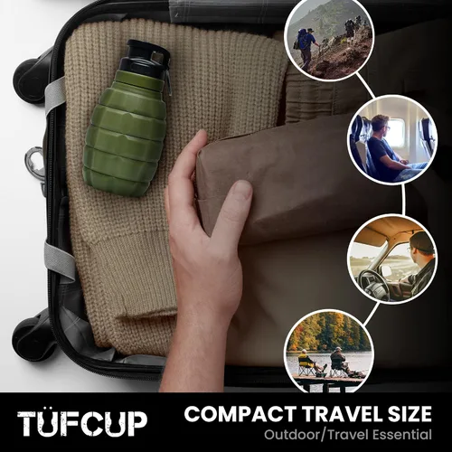 Vista 5 de Escupidera TUFCUP para Masticar, Escupidera Portátil Reutilizable con Tapa, Escupidera de Silicona Plegable Resistente a Derrames a Prueba de Fugas