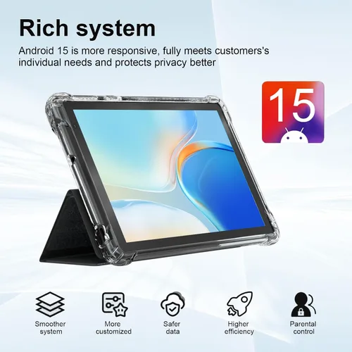 Vista 7 de PEICHENG Tableta con Estuche Protector, 7" IPS 1024 * 600 Android 15.0 Tab PC RAM 8GB (3+5 Expand) + ROM 32GB Bluetooth 5.0 WiFi 6 2.4G+5G 2MP+5MP