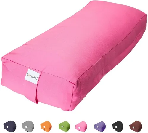 Vista 148 de Sol Living Almohada de yoga rectangular para meditación, accesorios de meditación de algodón, almohada de meditación restaurativa de yoga, almohada