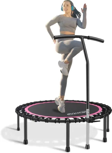 Vista 15 de Newan Mini trampolín silencioso de 40 a 48 pulgadas, trampolín de fitness, bungee rebote, entrenamiento cardiovascular, entrenamiento para adultos