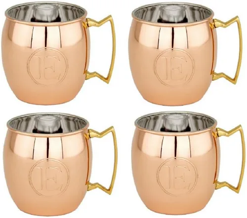 Vista 27 de Old Dutch International Taza sólida Moscow Mule, 16 onzas, monograma A, cobre