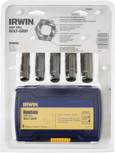 Vista 2 de Irwin Tools Bolt-Grip Impact Performance Series, extractor de tornillos con adaptador hexagonal de 1/4".