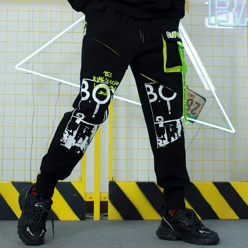 Vista 3 de XYXIONGMAO Techwear - Pantalones tácticos para hombre, estilo cargo, hip hop, harem, pantalones casuales sueltos, pantalones deportivos funcionales