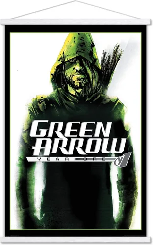 Vista 14 de Trends International DC Comics - Póster de pared con diseño de flecha verde, año uno, 14.725 x 22.375 pulgadas, versión enmarcada de madera