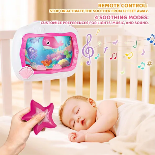 Vista 2 de Juguete musical para dormir para bebés con sonidos suaves y suaves para Rosa