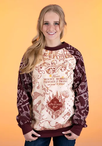 Vista 4 de Fun Costumes Sudadera de Harry Potter Marauder's Map para adultos
