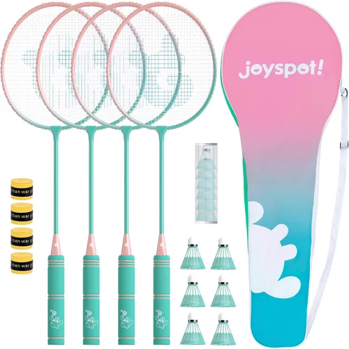 Vista 10 de Badminton Rackets Set of 4, Lightweight & Beginners Badminton Racquets 4 Rackets, 6 Nylon Shuttlecocks, 4 Replacement Grip Tapes and 1 Carrying