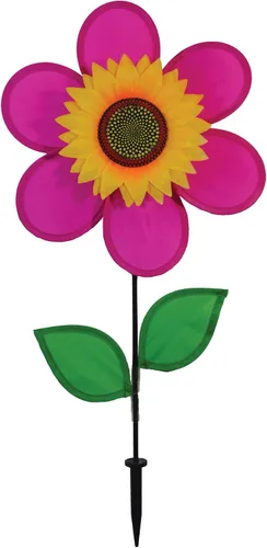 Vista 20 de Molinete con hojas de girasol púrpura "En la Briza" de 19 pulgadas. Incluye estaca para el suelo. Colorida flor para tu patio y jardín, 12", Rojo