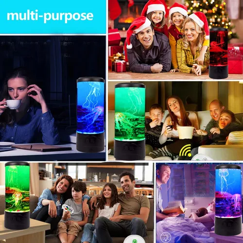 Vista 3 de Toycol Lámpara de Medusas Burbuja, Lámpara Nocturna LED de 8 Cambios de Color, Lámparas de Tanque de Acuario de Estado de Ánimo para Adultos Niños