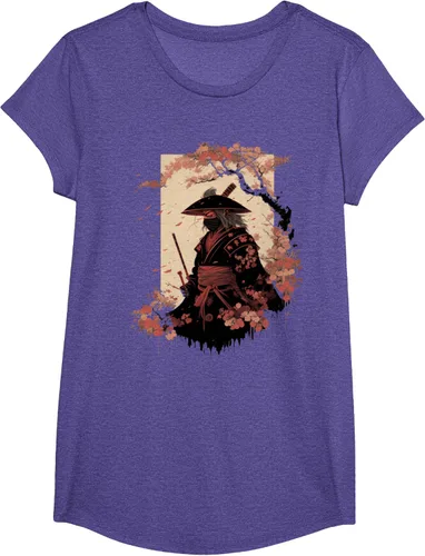Vista 60 de Camiseta estética vintage samurái de arte japonés samurái retro cereza, Negro