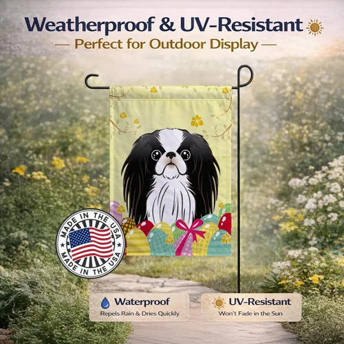 Vista 46 de Caroline's Treasures BB1923GF Bandera decorativa para jardín con diseño de Border Collie, para caza de huevos de Pascua, para jardín, jardín, patio