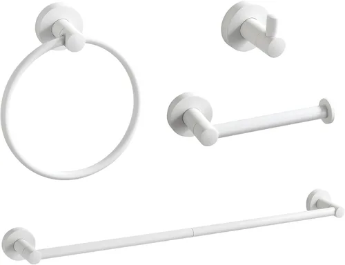 Vista 13 de BGL Juego de Accesorios de Baño Dorado Cepillado, Juego de Toallero de 4 Piezas