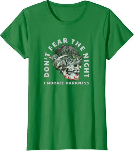 Vista 26 de Camiseta táctica militar con diseño de calavera con visión nocturna Negro