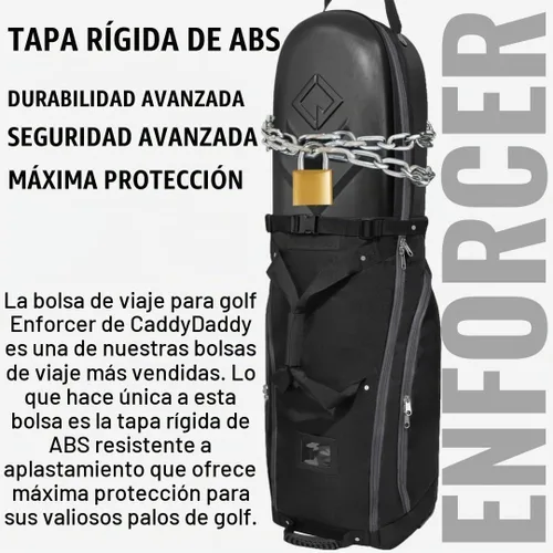 Vista 2 de CaddyDaddy Enforcer Golf Travel Bag Crush Resistant Hard Top Protection Gris