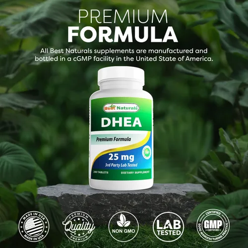 Vista 5 de Best Naturals Dhea 25mg Suplemento 240 tabletas - Apoya los niveles hormonales equilibrados para hombres y mujeres - Promueve un envejecimiento