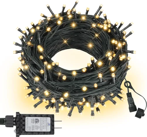 Vista 10 de Luces de cuerda de Halloween de 100 LED, 33 pies, luces titilantes naranjas y moradas con 8 modos, impermeables para decoración de fiesta