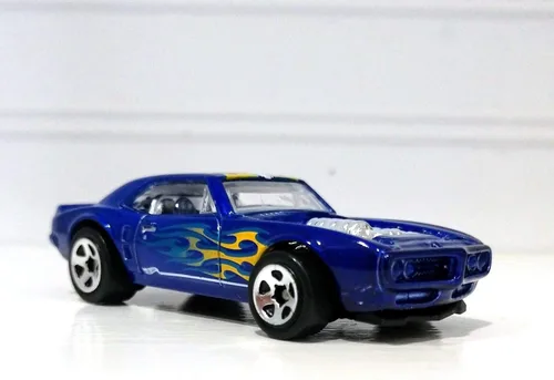 Vista 3 de Hot Wheels 2018 Vehículo fundido Hw Flames - Custom '67 Pontiac Firebird (azul oscuro)