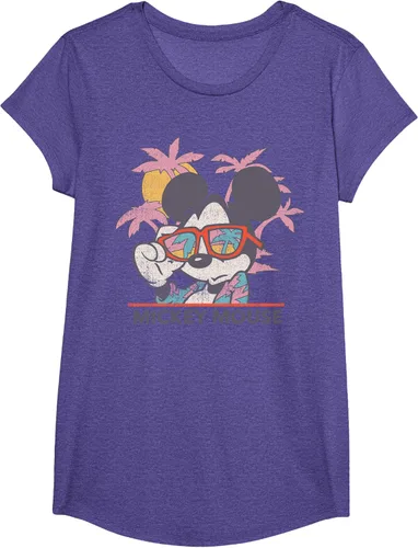 Vista 14 de Disney Mickey and Friends Mickey Mouse Tropical Retrato Camiseta S Negro