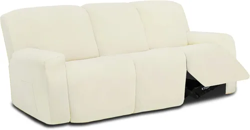 Vista 12 de Easy-Going - Funda elástica de microfibra para sofá reclinable seccional, suave vellón ajustable a tu sofá de 2 cuerpos, lavable, protector