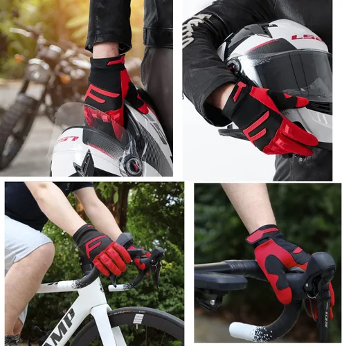 Vista 4 de FIORETTO Guantes de bicicleta de montaña para hombres y mujeres guantes de ciclismo de motocicleta con almohadilla SBR de 0197in protección
