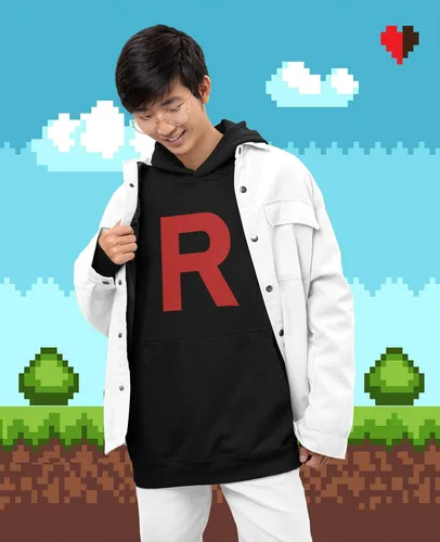 Vista 2 de Team Rocket - Sudadera con capucha de anime con capucha para hombre