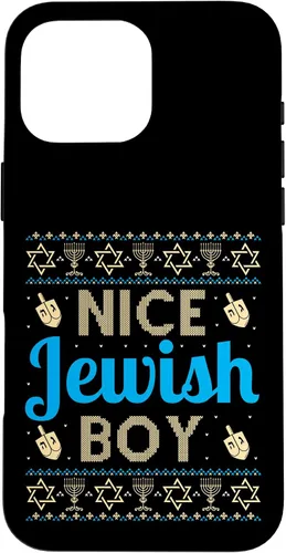 Vista 19 de Nice Jewish Boy Ugly Hanukkah Sweater Funny Jewish Chanukkah Case for iPhone 16