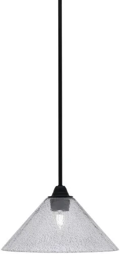 Vista 28 de Toltec Lighting Paramount - Mini colgante de 1 luz en acabado negro mate con cristal de arte perla de 7 pulgadas y estilo negro