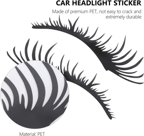 Vista 6 de 2 pares de pestañas de coche para faros delanteros de cejas, calcomanías para faros delanteros
