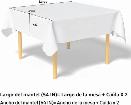 Vista 8 de Misaya - Mantel cuadrado de vinilo impermeable, mantel con respaldo de Aguamarina y blanco
