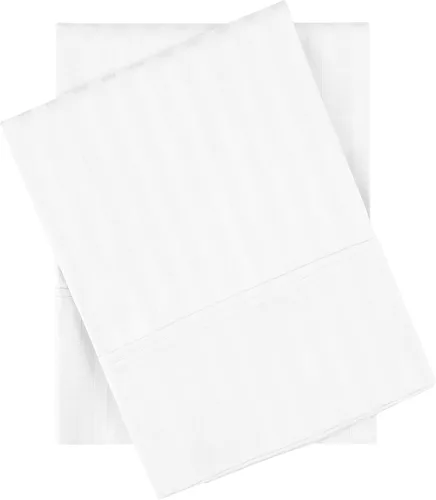 Vista 15 de Algodón egipcio de 300 hilos franjas Funda de almohada Set, Hunter Green, King