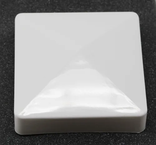 Vista 2 de Pyramid True - Tapa de vinilo de plástico para poste de valla de 4 x 4 pulgadas (3.937 in x 3.937 in), color negro o blanco/múltiples cantidades
