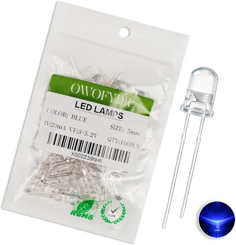 Vista 37 de 100 diodos LED RGB de 0.118 in, cátodo común, orificio pasante