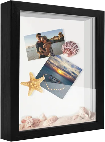 Vista 12 de Marco expositor 4x6 tipo shadow box, de madera con plexiglás, caja expositora para objetos de interés, medallas, manualidades, entradas y fotos