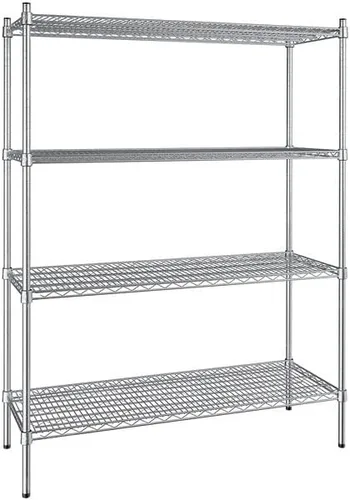 Vista 325 de Kit de 4 estantes de epoxi verde NSF de 21 x 72 pulgadas con postes de 86 pulgadas, estantería de almacenamiento resistente, kit de estantería