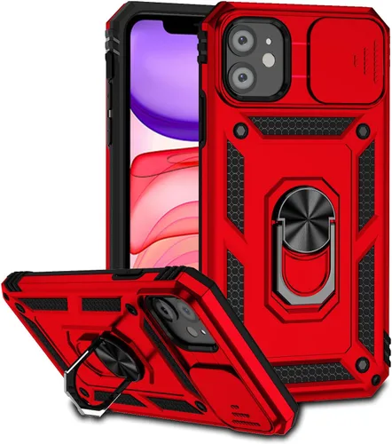 Vista 10 de Funda magnética compatible con iPhone 11 de 6.1 pulgadas, funda magnética para iPhone 11 con cubierta de cámara y soporte de grado militar, a prueba