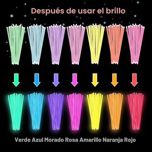 Vista 7 de JICUICUI Paquete a Granel de Barras Luminosas para Fiestas - Ultra Brillantes 50 unidades que Brillan en la Oscuridad Artículos para Fiestas
