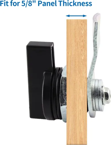 Vista 4 de Jiozermi 2 paquetes de cerradura de leva desplazada operada por el pulgar de 7/8 pulgadas, manija en T, cerradura giratoria para gabinete de Tipo B
