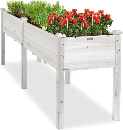 Vista 20 de Best Choice Products Cama de jardín elevada de 48 x 24 x 30 pulgadas con profundidad extra profunda de 16 pulgadas, soporte para maceta de madera